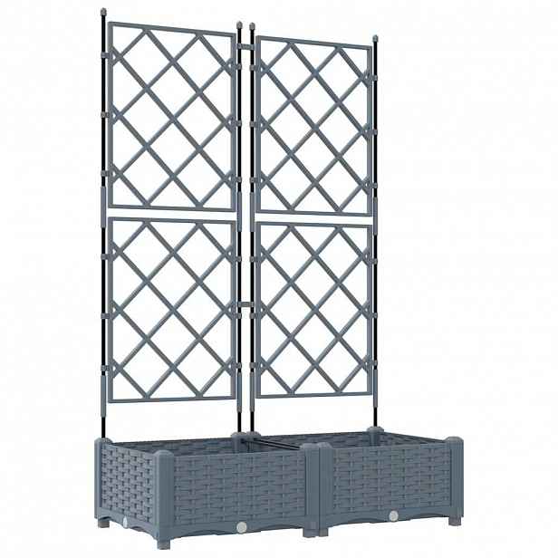 vidaXL Zahradní pěstebník 2 ks Světle šedá 80 x 40 x 125,5 cm PP