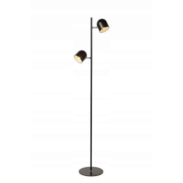 Stojací Led lampa dvojitá černá kovová 141 cm 3000K Lucide