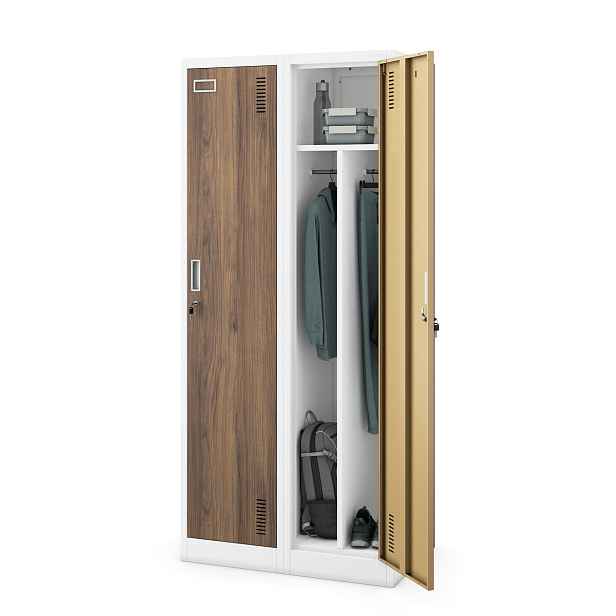 Šatní skříň pro zaměstnance Kacper Eco Design: bílá/ořech