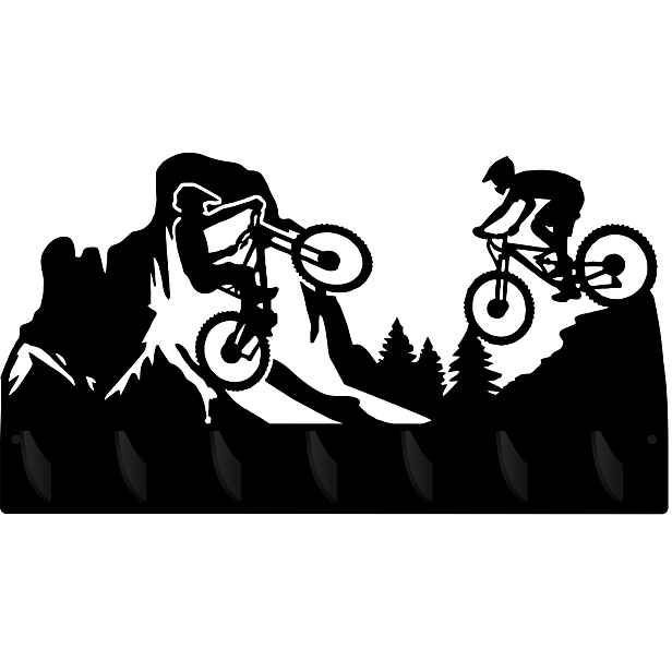 Věšák na oblečení a klíče pro cyklistu, černý, Dárek