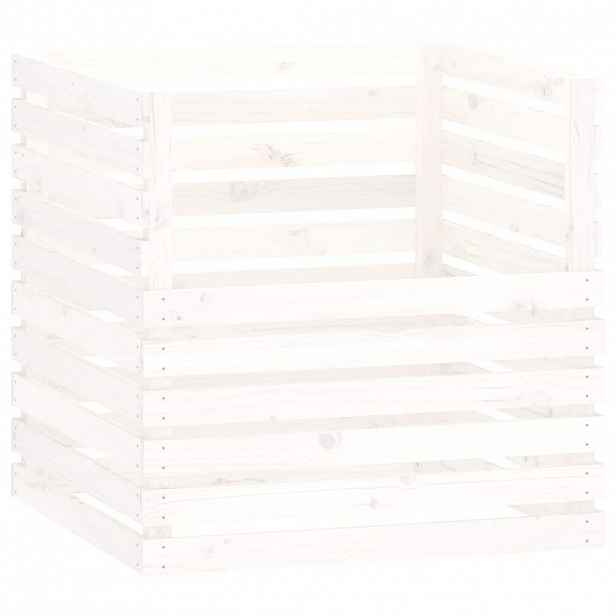 vidaXL Kompostér bílý 80 x 80 x 78 cm masivní borové dřevo