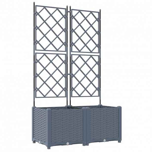 vidaXL Zahradní pěstebník 2 ks Světle šedá 80 x 40 x 143 cm PP