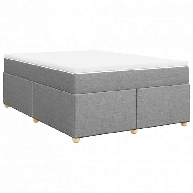 vidaXL Box spring postel s matrací světle šedá 140 x 200 cm textil