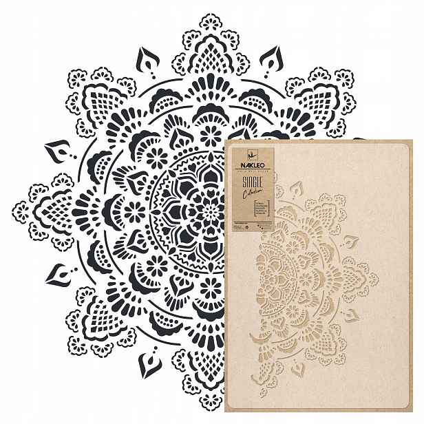 Malířská šablona Mandala L průměr 89 cm pro omítky Opakovaně Použitelný Omítka Beton