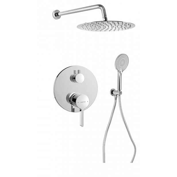 Sapho Iconic - Sprchový set s baterií pod omítku, s tělesem, průměr 30 cm, chrom AF042-01