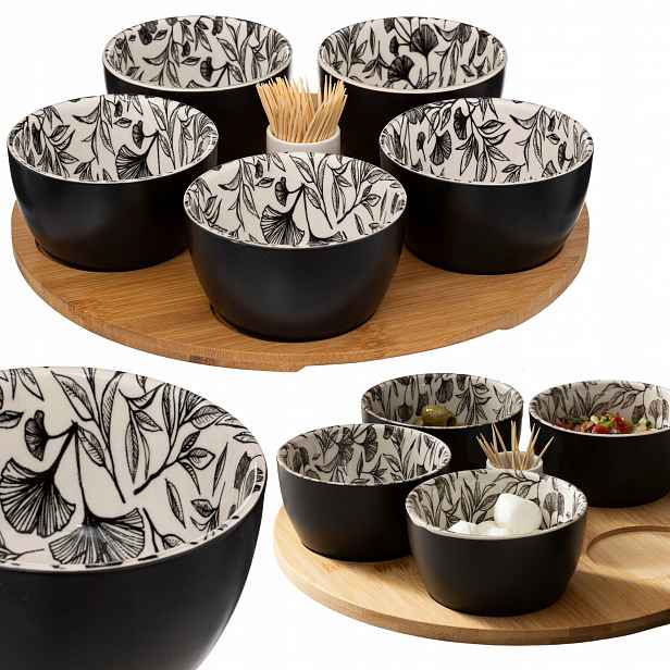 Set 5 Misek Na Svačinu White Floral na oříšky, předkrmy, omáčky