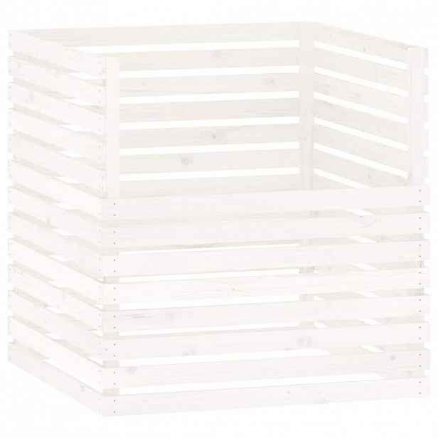 vidaXL Kompostér bílý 100 x 100 x 102 cm masivní borové dřevo