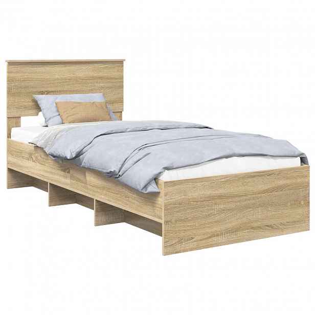 vidaXL Rám postele Dub sonoma 75 x 190 cm Kompozitní dřevo