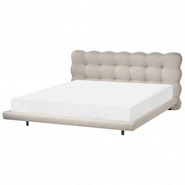 Beliani POSTEL s roštem 180/200 cm Látka Béžová Soulisse