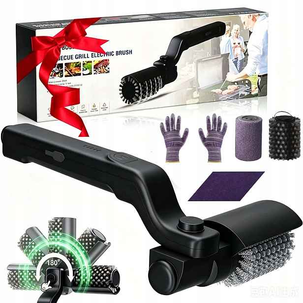 Elektrický Kartáč Na Grilování Pro Čištění Grilu 3 Rychlosti 450 Ot/min