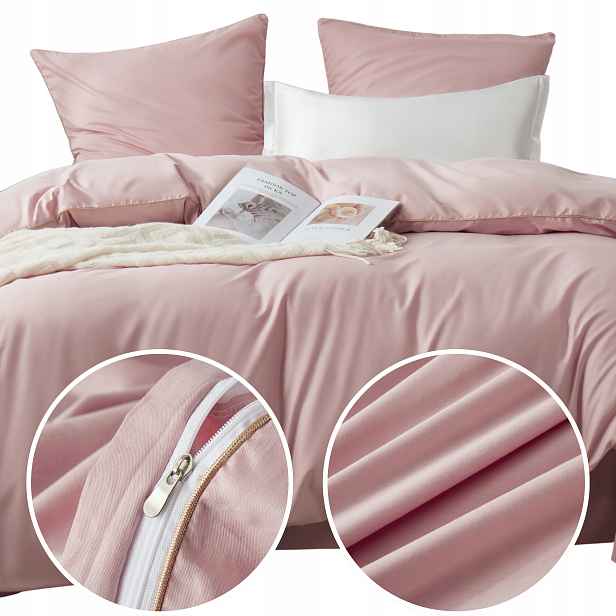 Povlečení Satin Queen Premium 140x200, pudrové s biskvitem a zlatou lazurou