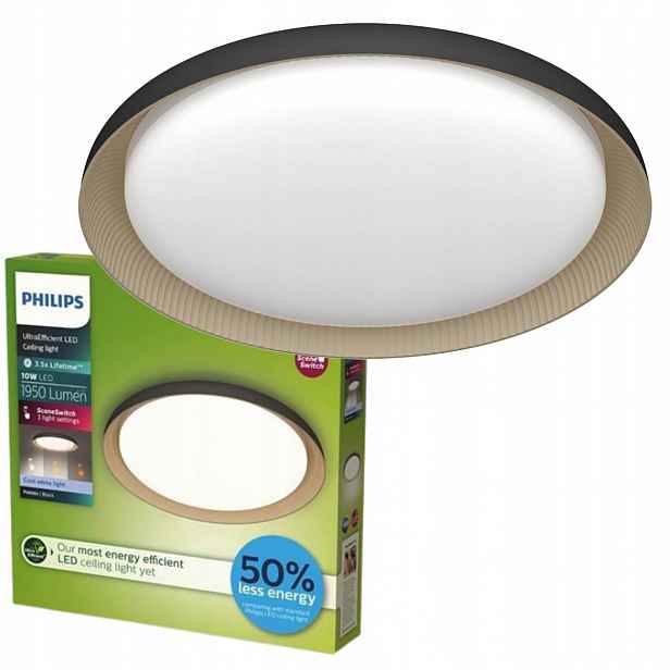 Stropní Svítidlo Stropní Svítidlo Led 10W 1950lm 4000K SceneSwitch Černá Philips