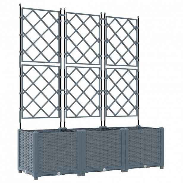 vidaXL Zahradní pěstebník 3 ks Světle šedá 120 x 40 x 143 cm PP