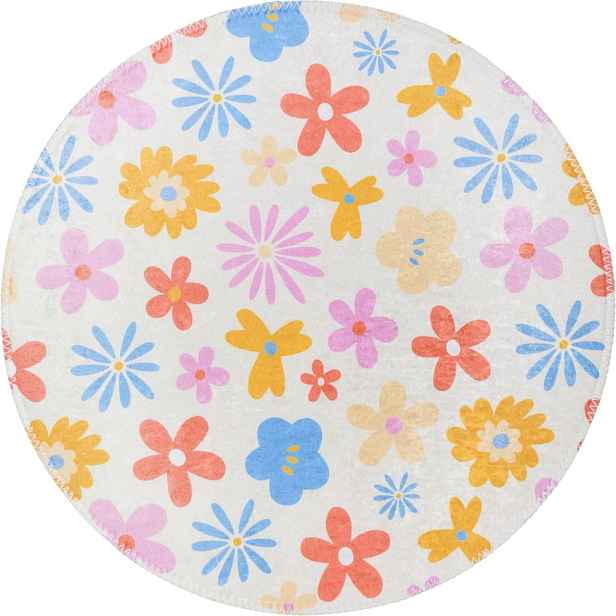 Pratelný dětský koberec ø100 cm Joyfull Garden – Vitaus