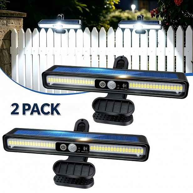 TEMU 2ks Nástěnný solární pohybový senzor venkovní světelný pásek s 36 LED, 6000K přenosné solární bezpečnostní světlo, ideální pro ploty, garáže a