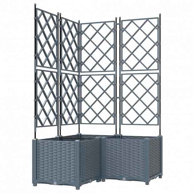 vidaXL Zahradní pěstebník 3 ks Světle šedá 80 x 80 x 143 cm PP