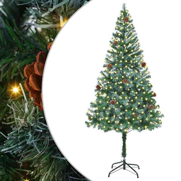 vidaXL Umělý vánoční stromeček s stojanem Zelená 180 cm PVC a Ocel