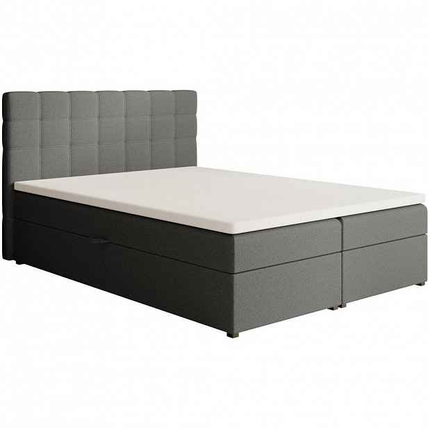 Beautysofa ČALOUNĚNÁ postel Topiq I 144/203/103, tmavě šedá, bouclé látka