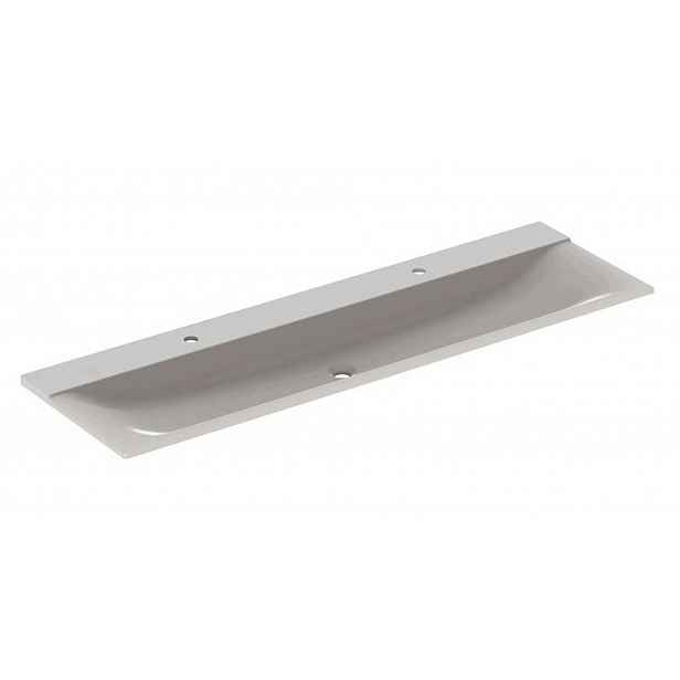 Geberit Xeno 2 - Dvojumyvadlo 160x48 cm, 2 otvory pro baterie, bez přepadu, alpská bílá 500.279.00.1