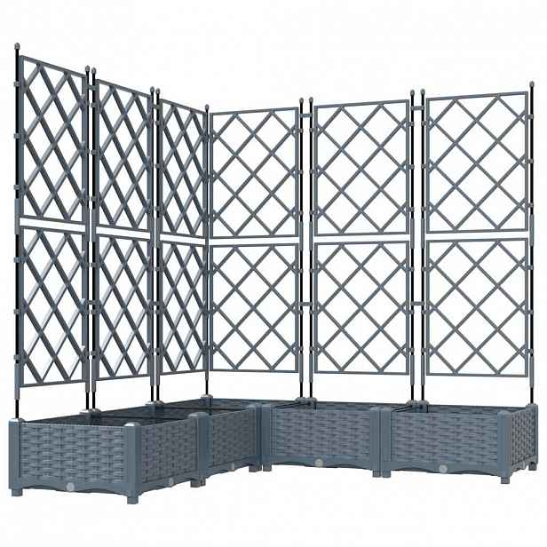 vidaXL Zahradní pěstebník 5 ks Světle šedá 120 x 120 x 125,5 cm PP