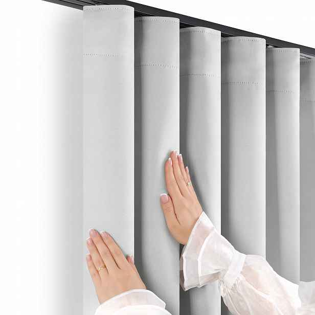 Filumi Záclony 95% zatemňující hustou vazbu páska vlna šedá 265x250