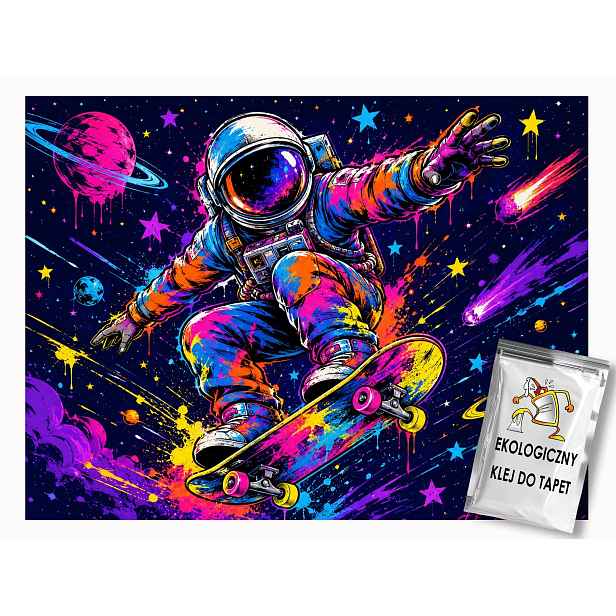 Fototapeta Flizelina Graffiti Kosmos Astronauta Skateboard 208x146 130g