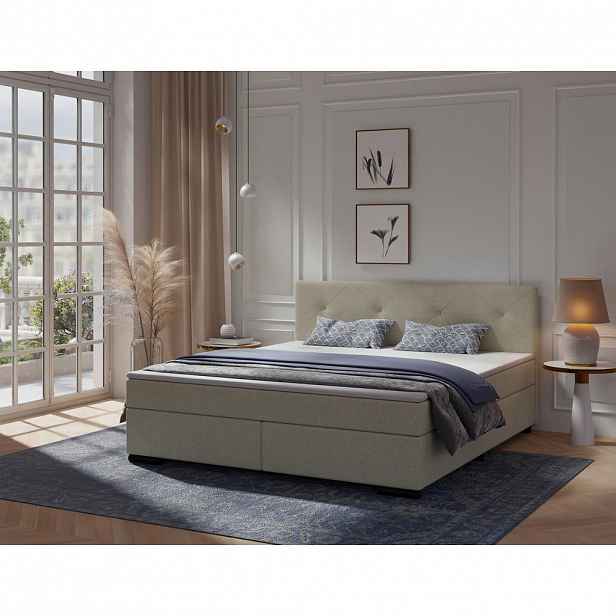 MID.YOU POSTEL BOXSPRING, 200/200 cm, béžová