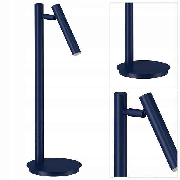 Modrá stolní lampa Sopel elegantní forma na čtení Sigma Lighting