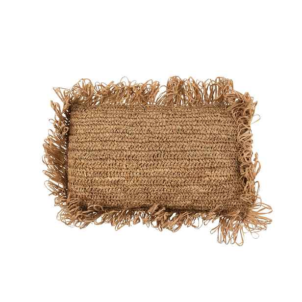 Přírodní lýkový polštář s třásněmi Raffia - 35*10*47 cm J-Line by Jolipa