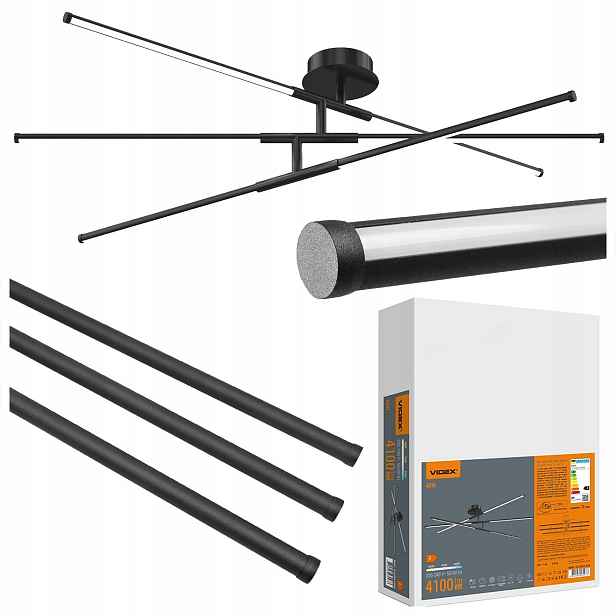 stropní svítidlo Led Videx CLD013 40W 3000K-4000K-6000K 230V Černá
