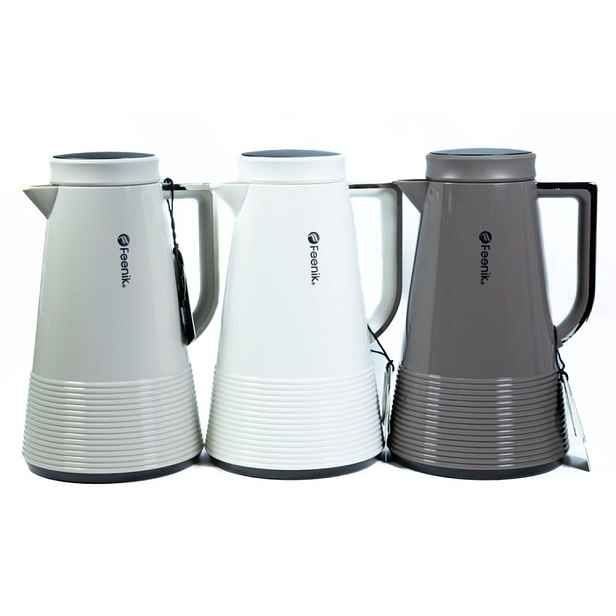 termokonvice 1,0l, 3BARVY, kónická, (MJ-100-1), plast/sklo