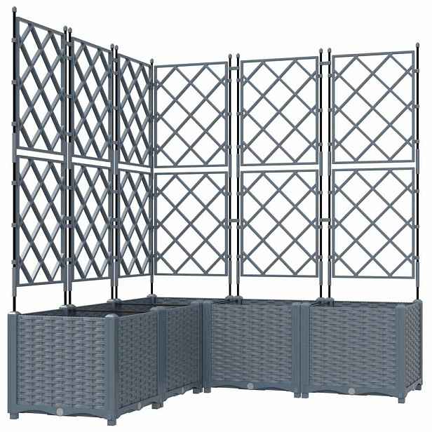 vidaXL Zahradní pěstebník 5 ks Světle šedá 120 x 120 x 143 cm PP