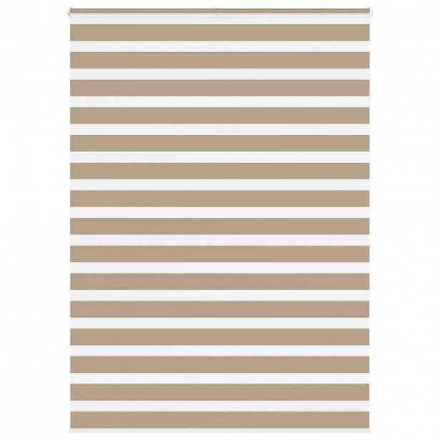 vidaXL Zebra roleta pískově hnědá šířka látky 160,9 cm polyester