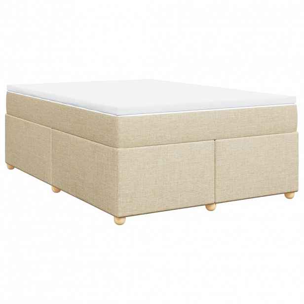 vidaXL Box spring postel s matrací krémová 140x200 cm textil
