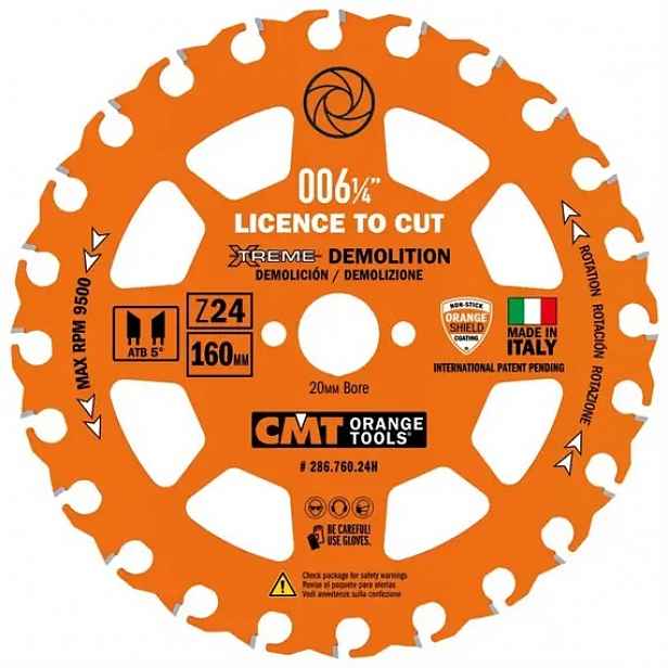 Cmt pilový kotouč XTreme na demoliční práce D160*20*2,3mm 24z Hw C28676024H