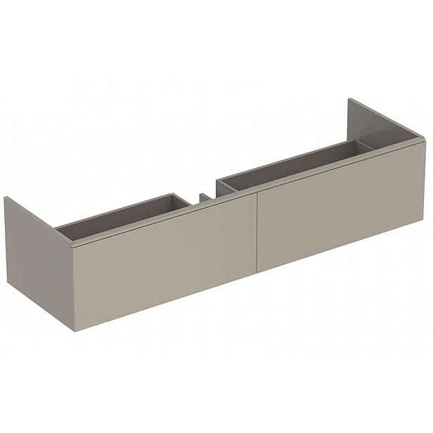 Geberit Xeno 2 - Skříňka pod umyvadlo Varicor 160 cm s LED svítidlem, 2 zásuvky, šedobéžová 500.346.00.1