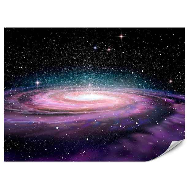 Muralo FOTOTAPETA do Studentského Pokoje Spirála Hvězdy Galaxie Kosmos 200x140