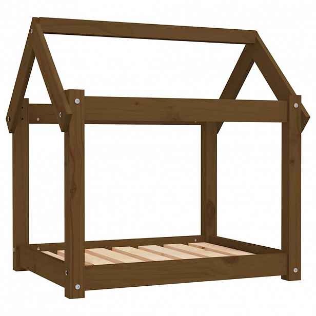 vidaXL Pelíšek pro psy medově hnědý 71x55x70 cm masivní borovice