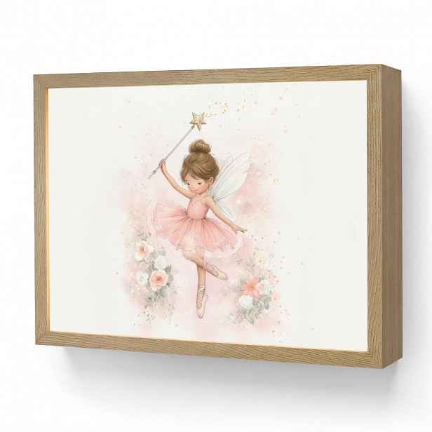 OnlyWow DOBÍJECÍ NOČNÍ LAMPIČKA Baletka - Víla - Květiny - Růžová 40x30 cm