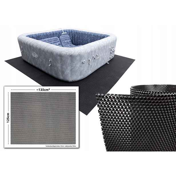 Protiskluzová ochranná podložka pod bazén jacuzzi Voděodolná 135x125