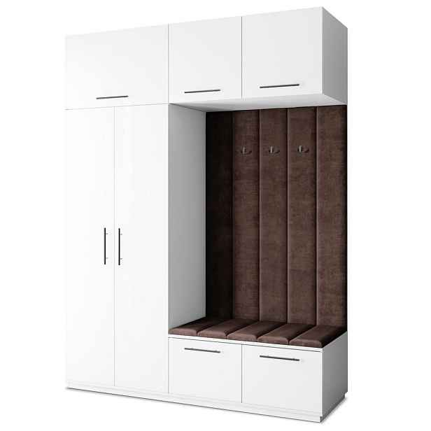 MASSENO MODERNÍ PŘEDSÍŇOVÁ SESTAVA REMA, 180/240/60 cm, bílá