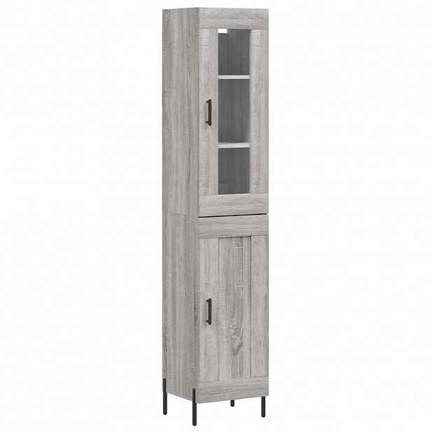 vidaXL Skříň highboard šedá sonoma 34,5 x 34 x 180 cm kompozitní dřevo