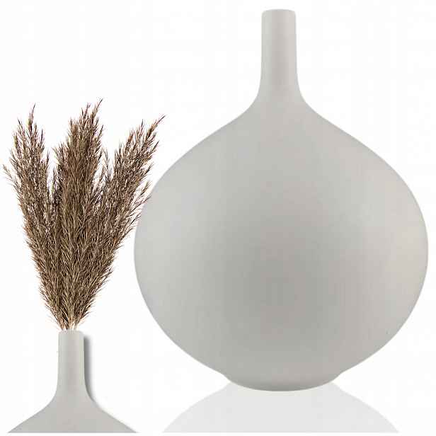 Keramická váza Bílá Malá 24 cm Dekorativní Boho Minimalistická na květiny