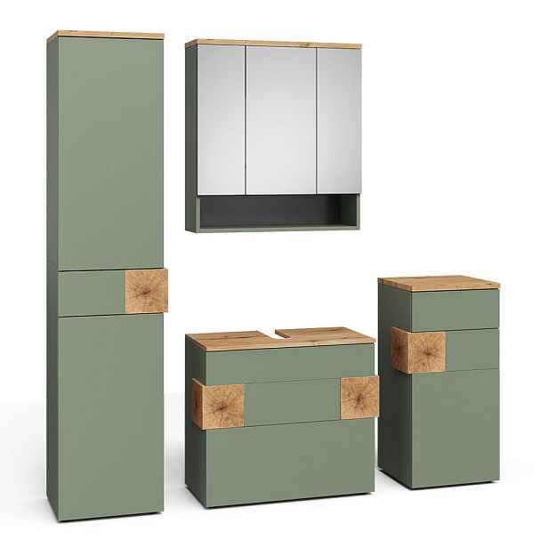 Vicco KOUPELNOVÝ NÁBYTEK Eden, Zelená, 4dílná