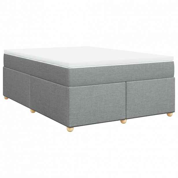 vidaXL Box spring postel s matrací světle šedá 160 x 200 cm textil