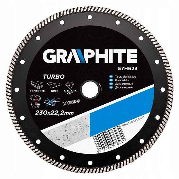 Diamantový kotouč 230x22.2MM turbo Graphite 57H623
