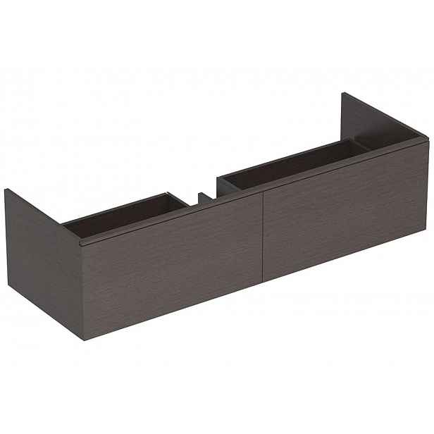Geberit Xeno 2 - Skříňka pod umyvadlo Varicor 140 cm s LED svítidlem, 2 zásuvky, šedá 500.348.43.1