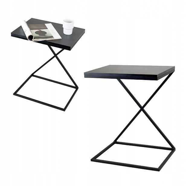 Stolek Your Loft Design Odkládací stolek Rioseco 49x35x60 černý kovový