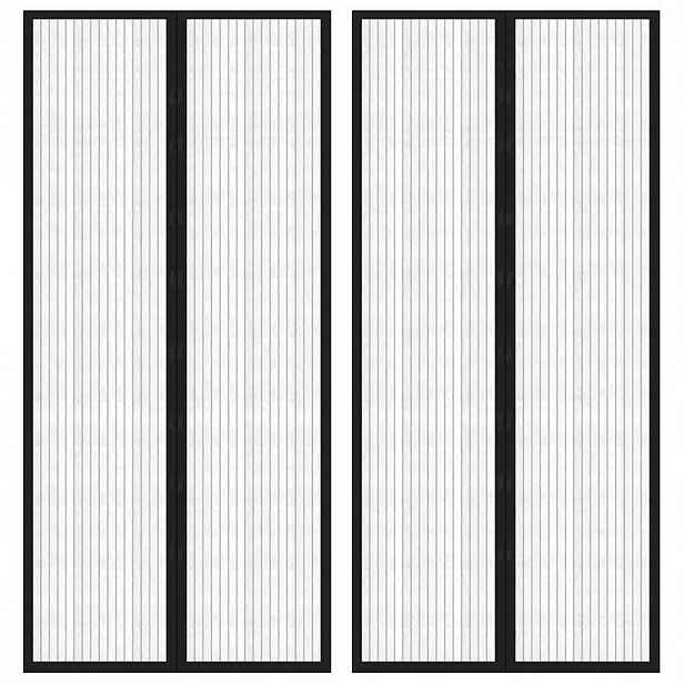 vidaXL Závěsy do dveří proti hmyzu 2 ks s magnety černé 210 x 90 cm