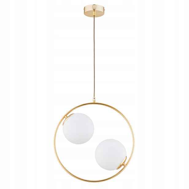 Závěsná lampa Avia Alfa Zlatá 2xE14 Moderní skleněné koule